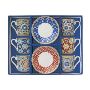Coffret de 6 tasses expresso Marrakech façon ZELIJ
